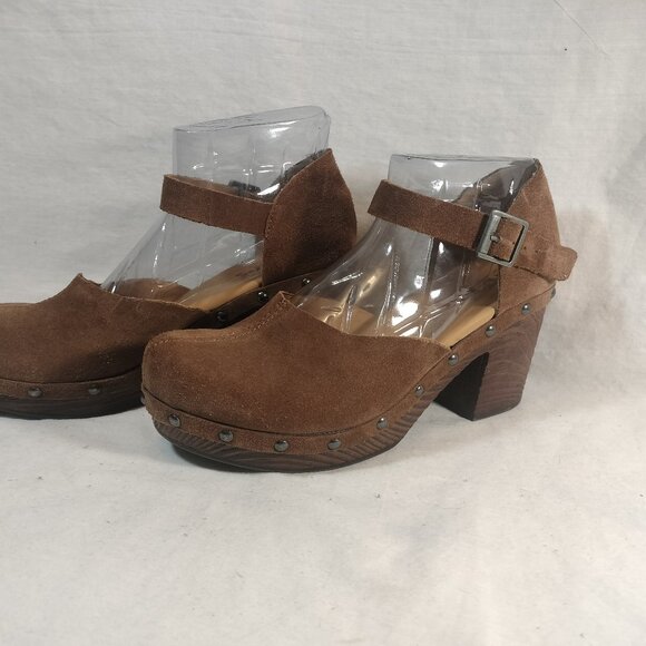 Korks Evah Heeled Mary Jane Clog, Suede - Picture 1 of 11